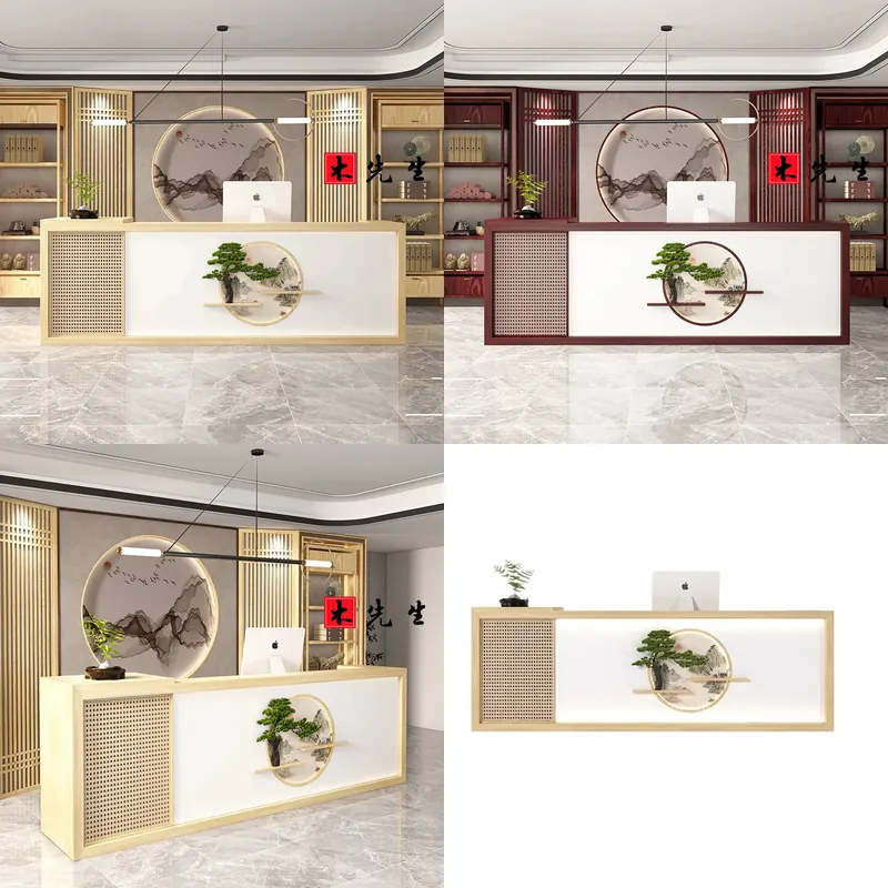 Spa Wellness Hotel - Massief houten receptiebalie in nieuwe Chinese