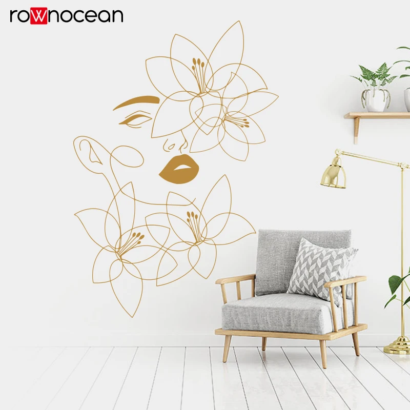 Spa Wellness Beauty - Eén lijn muurstickers schoonheid muurtattoo vinyl